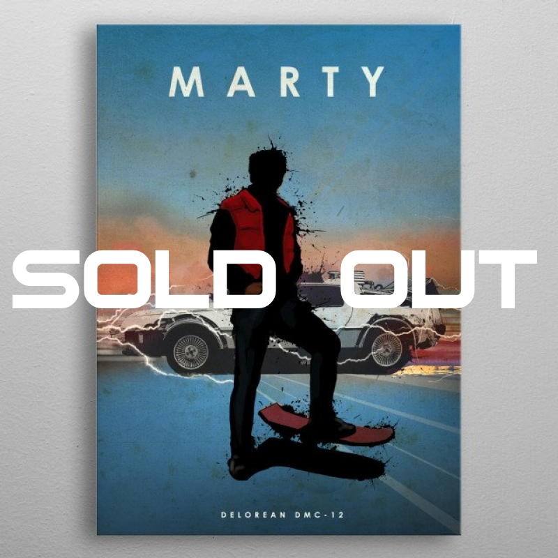 Displate Metall-Poster "Marty with DeLorean DMC-12" *AUSVERKAUFT*